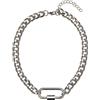 Urban Classics Fastener Necklace Donna Collana colore argento Ferro, zinco