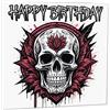 Purple Fox Biglietto d'auguri con teschio gotico - Biglietto d'auguri in metallo rock 145 x 145 mm
