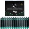 Wordsworth & Black Confezione Da 24 Ricariche Di Inchiostro Per Penna Stilografica - 24 Cartucce Di Inchiostro Verde, Dimensioni Standard Internazionali, Lunghezza Appr 1,5 - Diametro Base Appr 0,24