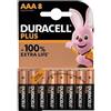 Duracell 8X Duracell AAA Plus (1 Blister Da 8 Batterie) 8 Pile Mini Stilo (LR03/MN2400)