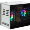 Freenove Mini Case for Raspberry Pi 5 (NOT Included), Dual M.2 NVMe SSD Slots, PWM ARGB Fans Light Sync, CPU Tower Cooler, Built-in Stereo Speakers, 3.5 mm and Optical Audio (S/PDIF) Outputs