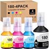 Yongairuink Compatibile BTD180BK BTD180C BTD180M BTD180Y - Bottiglia di inchiostro per stampante BRO DCPT580DWRE1 DCPT780DWRE1 (4 confezioni, nero ciano, magenta, giallo)