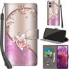 PHINIENLAND Cover per Motorola Moto G24 / E14 custodia portafoglio Rosa | 3 scomparti carte, 1 tasca banconote, Chiusura magnetica, Supporto, Pelle PU flip cover per Moto G04 / G04s