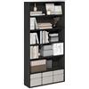 Furinno PASIR Libreria, Libreria a 6 Ripiani, Libreria con Ripiani Aperti, 23,9 x 80 x 160 cm, per Ufficio Domestico, Camera da Letto, Soggiorno, Espresso