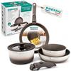BOREINE Set di Pentole e Padelle 7 Pezzi, Batteria Pentole Antiaderente