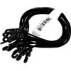 EXTREME SET DI 12 ELASTICI NERI DA 25 CM DIAMETRO 4MM PER TELI SCHERMI TENDE E FONDALI