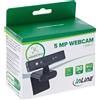 InLine Webcam InLine® da 5 MP, USB-C, messa a fuoco automatica, Windows Hello, otturatore per la privacy