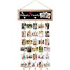 SUPRBIRD Cornice Portafoto Multipla Portafoto da Parete Multiplo con 30 Piccole Mollette in Legno, Fai da Te, Mollette per Foto e Stringa per Appendere Foto, Portafoto con Mollette