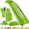 Börner Affettaverdure V5 (Profi Set) - Mandolina Regolabile con 10 Tipi di Taglio - Affettaverdure con Lama a V in Acciaio Inox - Set Tagliaverdure con Dockingstation - Colore: Verde