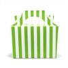 Lotus - Confezione da 20 scatole per bambini con design a righe, per portare cibo, pasti, picnic, per compleanno, bomboniere, baby shower, dolcetto o scherzetto di Halloween (verde fluo)