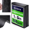 KADAX Telo pacciamatura Anti Erbacce 1 x 5 m - 150 g/m² Nero in Polipropilene - per aiuole e orto - Permeabile all'Acqua per irrigazione Senza ristagni