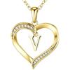 TINGN Collana in oro da donna con lettere, placcata in oro 14 carati, a forma di cuore, con lettere dalla A alla Z, regalo di compleanno, regalo personalizzato per donne, ragazze, fidanzate, donne