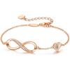 LOUISA SECRET Bracciale Donna Festa della Mamma Argento 925 Braccialetto Infinito Bracciali Cuore Gioielli Compleanno Regalo per Lei (Oro Rosa-Giallo, Acciaio inossidabile)