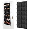yine Portascarpe da appendere, 24 tasche, organizer sopra la porta per scarpe, arazzo da parete, grandi tasche in rete per camera da letto, soggiorno, bagno (nero)
