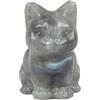 Lovionus89 Pietra di luna Mini felice, gatto seduto, statuette di pietra preziosa intagliata a mano, decorazione per la casa per gli amanti dei gatti
