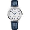 SHENGKE SINOBI Attività classica Orologi da uomo Numeri arabi Easy Reader Orologi da polso per uomo con calendario Data Resistente all'acqua (Silver-Blue Leather)