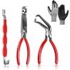 BELIHOME Set di 3 pinze per elettricisti, attrezzi per auto, connettori elettrici, strumenti di separazione automobilistica, pinza da taglio elettrica con guanti, estrattore per spina elettrica, strumento