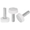 QUARKZMAN 20pz M5 x 16mm Maschio Filettatura Manopole Zigrinate Vite Pollice Serraggio Manopole Impugnatura Plastica Maniglia Mano Manopole con Perno Filettato Bianco