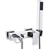Wasserrhythm 2 Verbraucher Miscelatore Vasca Monocomando Vasca Miscelatore Rubinetto doccia con doccetta incl. Supporto a parete per vasca a cascata
