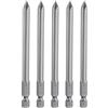 QUARKZMAN 5Pz #1 Punte Cacciavite Phillips PH1 1/4 Gambo Esagonale 4 (100mm) Lungo Acciaio S2 Magnetiche Inserti per Avvitatore per Cacciavite Elettrico Punte Trapano 0.236 (6mm) Asta