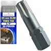 MONTERAL 20 Pezzi Inserti per Avvitatore Professionali T30 x 25 mm SLIM - Torx Set con Gambo Esagonale 1/4 - Set Punte Avvitatore Realizzato in Acciaio Legato S2 - MONTERAL