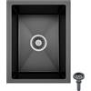 Aipunlus Lavello da cucina in acciaio inox nero 45x40 cm, compatto, da incasso o appoggio, lavello singolo vasca, ideale per piccole cucine, bar, lavanderie e food truck (A, 45x40cm)