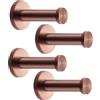 NELXULAS Gancio singolo resistente da parete in acciaio inox spazzolato oro rosa, ganci per asciugamani da bagno, accappatoi, appendiabiti, 4 pezzi (4, 15,2 cm)