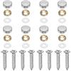 QUARKZMAN 8 Pezzi Viti Decorative In Ottone Con baccello 14mm Viti Specchio Con baccello Autofilettanti Per Fissaggio Mobili Specchi Armadi Tonargento