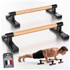 Mihoho Barre parallele,Push Up Parallettes con Impugnatura in Legno per Calisthenics,verticali e allenamento della forza con manici in legno di faggio,attrezzatura fitness per dei muscoli de (Faggio)
