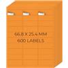 YIKIADA Etichette per indirizzi stampabili al neon arancione 66,8 × 25,4 mm autoadesive in vinile etichette vuote per spedizione adesivi rimovibili per posta per stampante laser a getto d'inchiostro