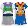 Disney Toy Story - Pigiama corto per ragazzi, confezione da 2 pezzi, magliette a maniche corte e pantaloncini coordinati, con elastico in vita, motivo Buzz Lightyear e Woody, Blu, 5-6 Years