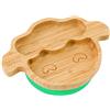 bamboo bamboo Piatto di Bambù con Ventosa per Neonati - Piatto di Bambù per Bambini, Non Tossico, Naturale, Che Rimane Freddo al Tatto Durante il Baby-Led Weaning (Lamb) Green