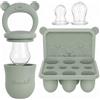Broemba Ciuccio per Frutta Bebè 3 Ciucci Stampo Ghiaccio Silicone Verde
