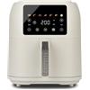 Girmi FG92 Friggitrice ad Aria Ecofrit Deep Capacità XXL 8 Litri, 1700W, BPA/PFOA Safe, Contenitore antiaderente, Display digitale, 7 programmi, Tasto di sicurezza, Ricettario Incluso, Beige Opaco