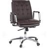HJH Office 600934 Poltrona Girevole VILLA 10 Pelle, Sedia da Ufficio con Braccioli, Comoda, Regolabile in Altezza, Marrone