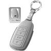 Rondrive Custodia per chiave in pelle PU, compatibile con Ebro S400 S700 S800, compatibile con DR4.0 DR5.0 DR6.0 4 per Omoda 9 C9 EV, chiave auto, cover portachiavi grigio