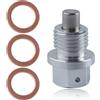 LEONTOOL Tappo di Scarico dell'olio Magnetico M14 x 1,5 in Alluminio con Guarnizione in Rame Rosso, Ricambio per Honda, Volkswagen, Suzuki, Jeep, Dache, Mitsubishi, Mazda