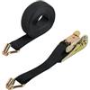LuoJinZisy Cinghie a Cricchetto Nere, 25 mm x 6 m Cinghie di Fissaggio, Cinghia a Cricchetto Cars per Portapacchi Moto, Portabici Auto, box da tetto, campeggio, rimorchi Accessori