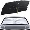 CompraFun Parasole Auto Parabrezza Interno, Ombrello Parasole per Auto 140 x 75 cm, Parasole Auto Pieghevole Protezione UV e Isolamento Termico, per la Maggior Parte delle Auto, SUV, Camion
