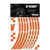 VFLUO GP Design™, Kit Strisce Adesivi rifrangenti/Riflettenti per Cerchioni Moto (1 Ruota), 3M Technology™, Larghezza : 10 mm, Arancione