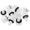 A ABSOPRO Clip Per Pannelli Porta No.11519031 Bianca Plastica Set Di 10 | Numero OE 11519031, Per Chevrolet, Per Buick, Lunghezza Totale 28mm, Asta 16mm, Testa 19mm, Foro 11mm.