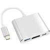 Hatuge Adattatore multiporta AV digitale USB C con uscita HDMI 4K 60Hz, porte di ricarica rapida USB 3.0 e C per Apple MacBook Pro 2016-2023 Air M1 M2 2018-2023, iPad Pro iMac e altri dispositivi USB-C