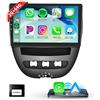 podofo Autoradio Carplay da 10,1 pollici per Citroen C1/Toyota Aygo/Peugeot 107, Podofo Touch Screen Android 2G+64G con Carplay Wireless Android Auto, Bluetooth/GPS/WiFi/FM/RDS/HiFi/USB/Comandi al Volante