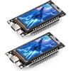 diymore 2PCS per scheda di sviluppo ESP32 con display LCD da 1,96 pollici 2,4 GHz WLAN WiFi Bluetooth BLE MCU Chip CH340 per ESP32 Nodemcu USB C