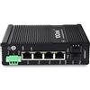10Gtek 6-Port Industrial DIN-Rail Ethernet Switch Hutschiene, IP40, 2X Gigabit SFP Slot mit 20-km SFP Transceiver, G0204i, DIN-Rail Mount（Power Supply is Not Included）
