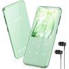 AGPTEK Lettore MP3 Bluetooth 5.3, Lettore Musicale da 64 GB in Metallo, Schermo da 2,4, Qualità Sonora HiFi, MP4 con Pulsanti Touch, Altoparlante, Radio FM, Registratore, 60 Ore di Musica, Verde