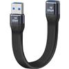 YINGAYOU Prolunga USB Piatta Maschio Femmina 10Gbps Cavo USB 3.0 Maschio Femmina Piatto 100 W 20 V 5 A Supporta Audio & Video 4K@60Hz, per Telefoni, Laptop, PC (A a A, 13 cm)