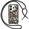 Xylota Cover Cordino per Xiaomi Redmi Note 14 4G, Aesthetic Fiori Disegni Custodia con Corda Collana Tracolla Laccio, Ultra Sottile Silicone Morbido TPU Bumper Antiurto Protettiva Case, Nero