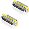 iYueMps Confezione da 2 adattatori DB25 per cambio di genere DB25 maschio a maschio accoppiatore D-SUB 25pin connettore RS232 a 25 pin per trasferimento dati