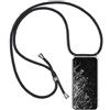 SIMao Cover Collana per Cellulare Compatibile con Xiaomi Mi 8 Lite Custodia Trasparente Silicone con Cordino Necklace Case Antiurto Protettivo Cover Custodia da Collo Custodia con Cordino, Nero